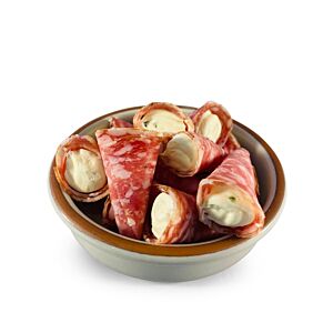 Salamirolletjes met roomkaas 